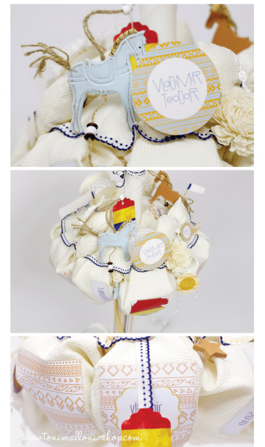 Lumanare de botez traditionala pentru baieti, port national romanesc,  65x4 cm, 1 Decembrie  1